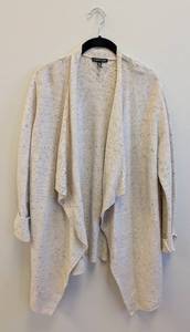 lot 134CH image: Eileen Fisher Draped Wool-Blend Cardigan - Size M
