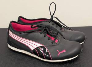 lot 159CH image: Puma Womens Golf Shoes - Sport Lifestyle, BlackPink - Size US 6.5