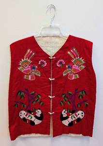 lot 166MP image: Vintage Panda & Phoenix Embroidered Vest - Chinese Style, Womens Medium (Est.)