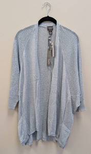 lot 181AG image: Chicos Blizzard Blue Sparkle Cardigan Sweater Jacket - Size 2 (Travel Collection)