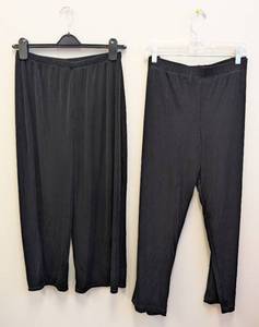 lot 184AG image: Chicos Travelers Pants - Black, Size 2 Regular & Size 2 Short (Lot of 2)
