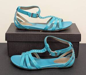 lot 185CH image: Cole Haan Air Danni Sandal Surf Patent - Teal - Womens Size 6