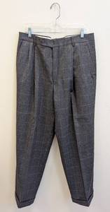 lot 194MD image: Ballin Elan Pants - Mens Gray Windowpane Dress Pants, Size 36x30