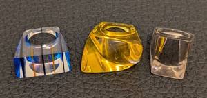 lot 219MP image: Lucite Rings - 3-Piece Geometric Ring Set, Size 6.5-7 (Lot of 3)