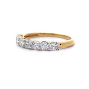 1 Carat Natural Diamond Semi-Eternity Ring in 18k Yellow Gold; Retail $3,995 *VIDEO*