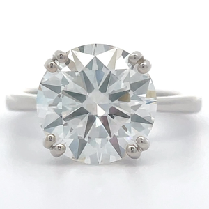 5 Carat Diamond Round Solitaire Cathedral Ring in 14k White Gold; Retail $6,495 *VIDEO*