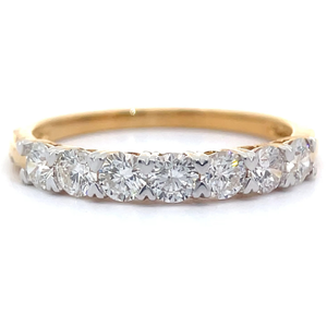 1 Carat Natural Diamond Semi-Eternity Ring in 18k Yellow Gold; Retail $3,995 *VIDEO*