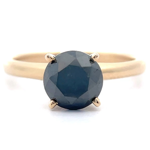 lot 8 image: 2 Carat Natural Fancy Black Diamond Round Solitaire Engagement Ring in 14k Gold Retail $2,395 VIDEO