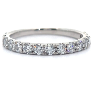 lot 23 image: Classic 1 Carat Diamond Half-Eternity Ring in 14k White Gold w Report VIDEO