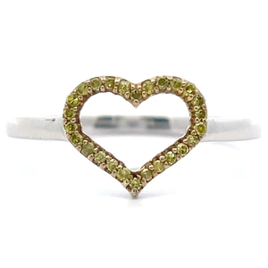 lot 31 image: Pav Natural Fancy Yellow Diamond Heart Halo Ring VIDEO