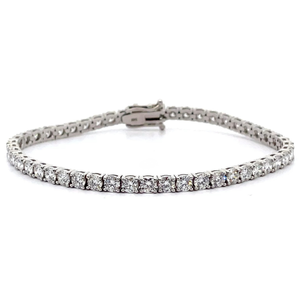 lot 6 image: 6.40 Carat Diamond Tennis Bracelet in 14k White Gold w Report VIDEO