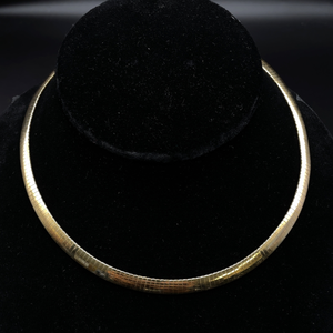 lot 36 image: Double-Sided Textured Matte & Bright Shine Herringbone Necklace Two Looks in One