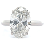 Classic 4 Carat Diamond Oval Solitaire Ring in 14k White Gold; Retail $5,995 *VIDEO*