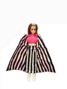 lot 18 image: Vintage Topper Dawn Doll - Pink Coat & Striped Cape Outfit