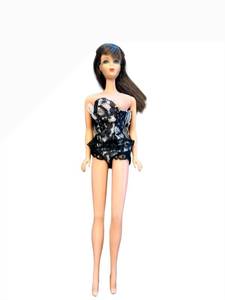lot 27 image: Vintage Barbie Doll - Black Lace Bodysuit Outfit, Barbie-Style
