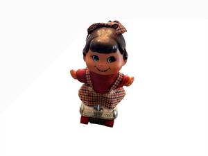 lot 37 image: Small Shots Doll on Roller Skates - Red Plaid Overalls & Red Knit Sweater