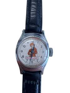 lot 44 image: Vintage Davy Crockett Wristwatch - Leather Band, Metal Case