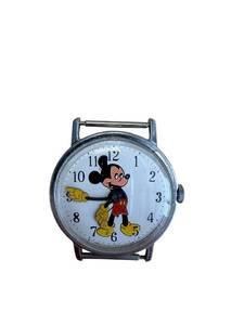 lot 49 image: Mickey Mouse Wristwatch - Vintage Metal Case with White Dial