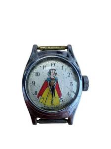 lot 50 image: Snow White Cartoon Dial Wristwatch - Vintage Blue Metal Case - Made in USA
