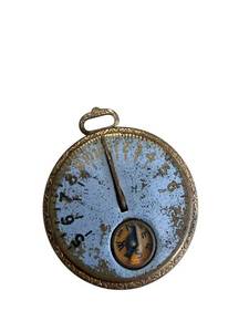 lot 51 image: Vintage Toy Compass with Blue Enamel Dial & Winged Emblem