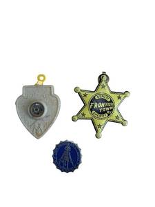 lot 62 image: Vintage Western Sheriff Badges - Frontier Town Deputy, Lone Ranger, Tom Mix (Lot of 3)