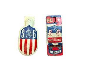 lot 70 image: Safety Guard SG Member Badge 1942 Vintage Memorabilia