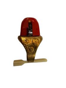 lot 101 image: Rocket to the Moon Ring - Brass Band with Red Plastic Rocket Head