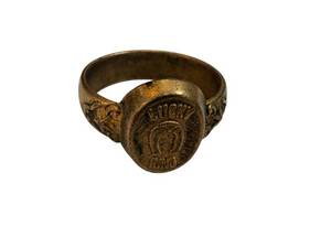 lot 103 image: Lucky Ring Signet - Vintage Gold-Tone Signet Ring with LUCKY RING Emblem