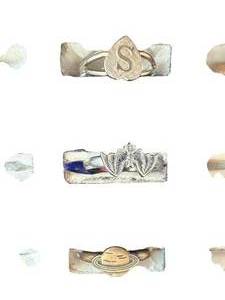 lot 108 image: Rings - Vintage Silver-Tone S Charm Set of 3 with Heart & Leaf Motifs