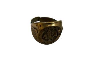 lot 120 image: AA Junior Pilot Ring Signet - Vintage Bronze Tone Wing Detail