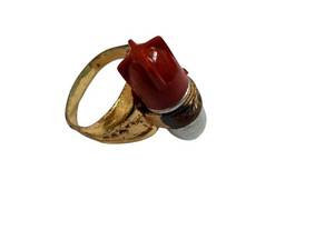 lot 123 image: Lone Ranger Atomic Bomb Ring - Gold-Tone Band with Red Enamel Top