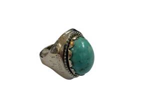 lot 124 image: Sky King Navajo Treasure Ring - Turquoise Cabochon Bezel-Set