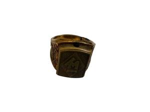 lot 127 image: Tom Mix Ring - Signet With M Monogram Diamond Emblem, Gold-Tone