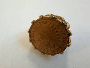 lot 136 image: Indian Penny Ring  - Gold-Tone United States Coin Jewelry