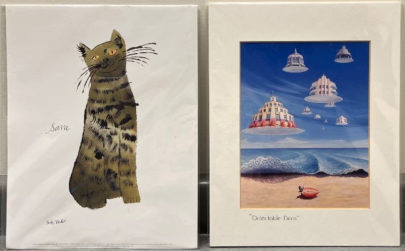 lot 107AG image: Set of 2 Unframed Prints Sam by Andy Warhol and Delectable Deco