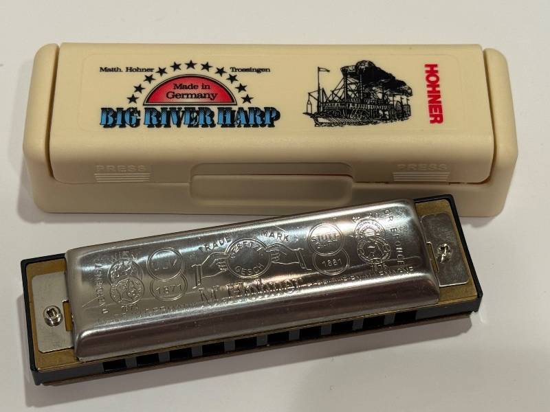 lot 132AG image: Hohner Big River Harp 590 C Harmonica with Original Case