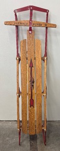 lot 72AL image: Vintage Wooden Flexible Flyer III Runner Sled
