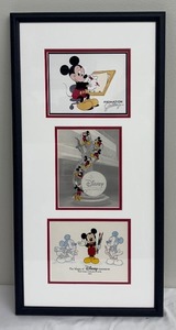 lot 76PC image: Framed The Magic of Disney Animation Triptych Collectible Cels Featuring Mickey Mouse Film Strip