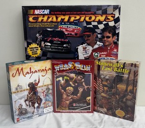 lot 93JM image: Vintage Avalon Hill Board Games - Maharaja, Wrasslin, Stonewalls Last Battle and NASCAR Champions
