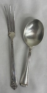 lot 95PC image: Vintage Sterling Silver Spoon & Lemon Fork