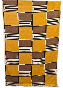 lot 9MP image: Geometric Textile Wall Hanging - Mustard Yellow, Brown, Black & White