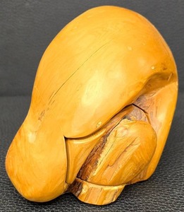 lot 16MP image: Hand Carved Wood Carving with Hidden Drawer