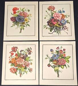 lot 189PC image: The Hammer Museum Floral Bouquet Prints (Lot of 4)