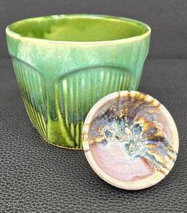 lot 279MA image: Roseville Planter with Handcrafted Pottery Bowl by Arne