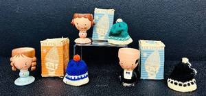 lot 34MP image: Vintage Handmade Wooden Egg Cups by Sevi - Italy