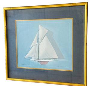 lot 249SC image: Reliance vs Shamrock III - 1903 Framed Print