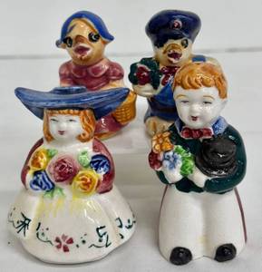 lot 137 image: Vintage Salt & Pepper Shaker Set Dutch Boy & Girl and Anthropomorphic Pair