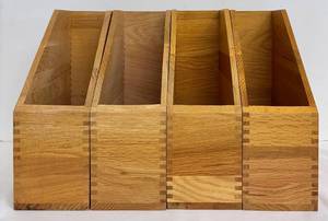 lot 142 image: Set of Four Levenger Wood Desk Organizers  Magazine Holders