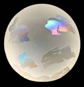 lot 148 image: Arthur Court Designs 4-Inch Earth Globe Paperweight - Frosted Glass Globe on Stand