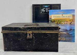 lot 209 image: Fly Fishing Books - The Art of Fly Tying & Fishing Dry Flies - Falls City Vintage Tackle Box